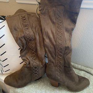 JG Suede look over the knee boot -wide calf